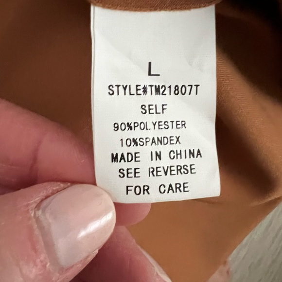 Camel color button front shirt (shacket) - Picture 7 of 7